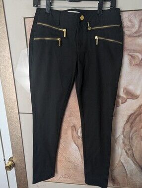 Michael Kors black moto-style zipper pants Size 4